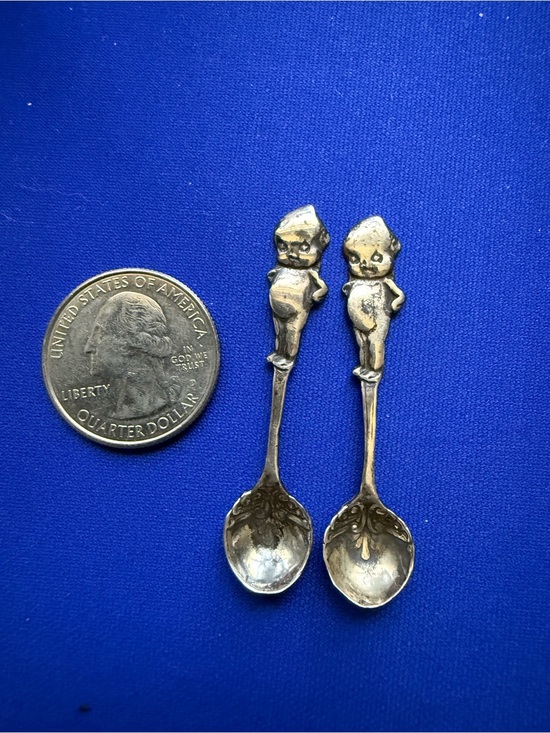 Other - Antique Kewpie Doll Sterling Silver salt spoons. 1920’s. Stamped Sterling